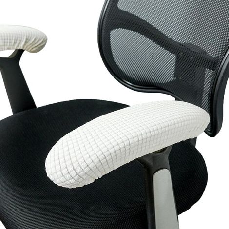 Blanc Housses d'accoudoirs pour chaises de bureau, protège-accoudoirs, extensibles et résistantes aux taches, lavables, assise élastique et protection (1/5)