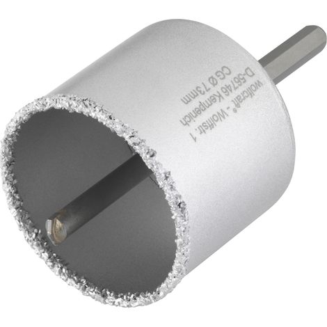 wolfcraft - Sierra de corona con metal duro con vástago y broca, diámetro 73 mm ,profundidad de corte 55 mm - ref.3897000