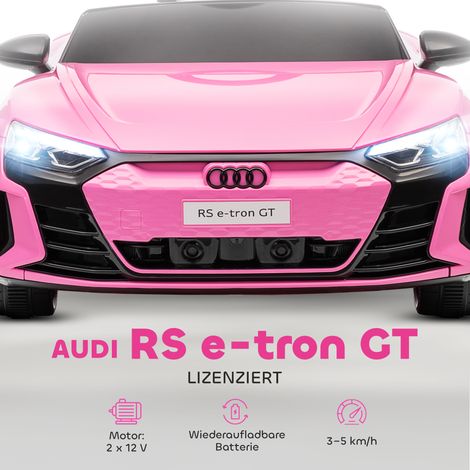 Voiture électrique enfant avec télécommande, ceinture sécurité, klaxon, musique, phares, vitesse max 5 km/h, 3-5 ans, rose (1/5)