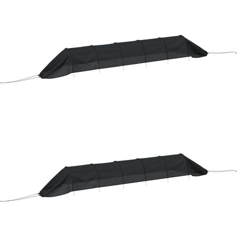 Tunnels en filet 2 pcs noir acier et polyéthylène (1/5)