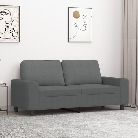 vidaXL Divano a 2 Posti Grigio Scuro 140 cm in Tessuto
