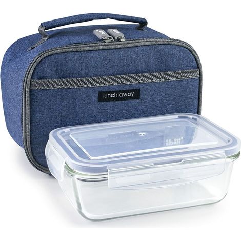 Portamerenda con Accessori Ibili 753401a Azzurro Poliestere Vetro Borosilicato 21 x 13 x 14 cm (1/3)