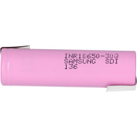 Samsung INR 18650 30Q Akku 3,7V Li-Ion 3000 mAh 15A mit Z Lötfahne (1/5)