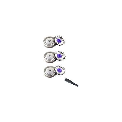 Têtes de rasoir de rechange Oral-Q pour Philips PT739 PT737 PT727 HQ8 - Lot de 3 + Brosse de nettoyage