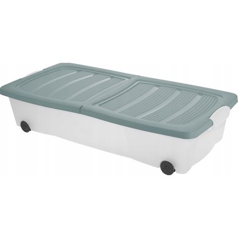 Caja de almacenamiento con ruedas de 80 x 40 x 17 cm.