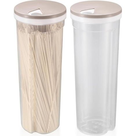 2 Pièces Boîte de Rangement pour Spaghetti. Conteneurs de Stockage de Nouilles avec Couvercle Pivotant. Récipients en Plastique pour Pâtes. Céréales. Collations. Spaghetti Noodle (1/5)