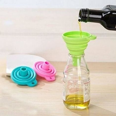 Entonnoir Pliable - DUOKON - Silicone de qualité alimentaire - Portable - Résistant à la chaleur - Gain de place (1/4)