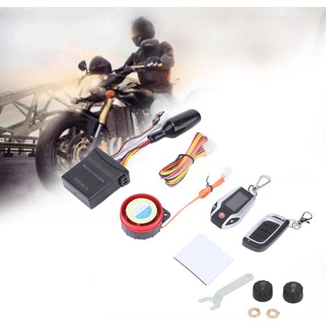 Alarme moto bidirectionnelle, capteur PKE, écran LCD, modèle universel, étanche (218/108) (livrée avec batterie intégrée), comprend un moniteur de pression des pneus. (1/5)