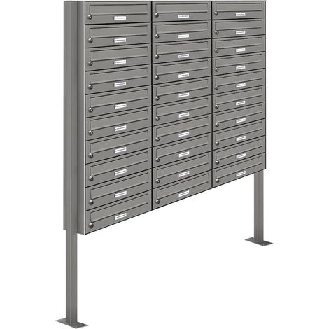 30er Premium Standbriefkasten RAL 9007 freistehend Postkasten Ständer 3x10 (1/5)