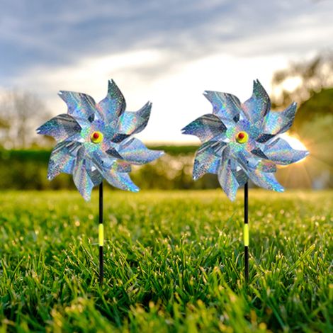 [Taubenabwehr-Windmühle] [8 reflektierende Dekorationselemente für den Garten] [PET-Polyester 24x53 cm] (1/5)
