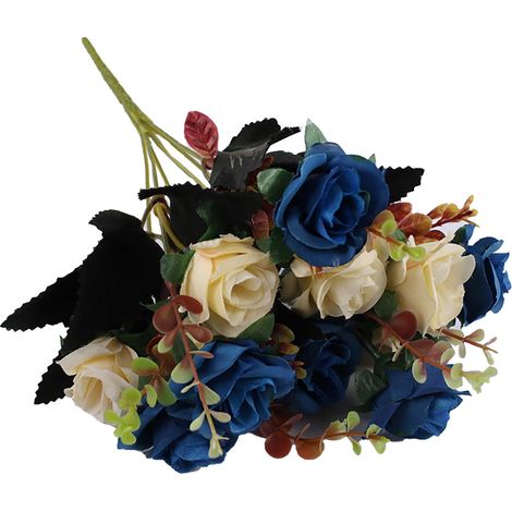Roses Artificielles - Brindilles de Rose en Soie et Plastique - Décoration pour Mariage Bureau Maison Hôtel Noël - Lot de 12 (1/5)