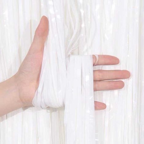 Cortina decorativa blanca de 100x200 cm (1/2)