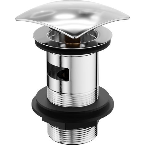 Polished Chrome Square Cap Slotted Click Clack Basin Waste (1/5)