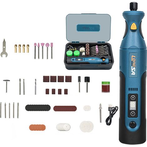 Mini-Akku-Rotationswerkzeug-Set, 7,4 V, 12 Geschwindigkeitsstufen, USB-aufladbar Für 3D-Drucker, Schleifen, Schmuckherstellung, Holzschnitzen, Polieren, Bohren und DIY-Projekte (1/5)