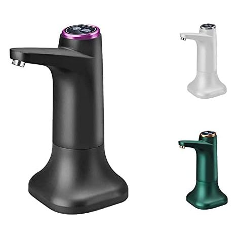Pompe à eau électrique avec socle, distributeur d'eau rechargeable par USB, pompe à eau automatique portable pour la maison, la cuisine, le bureau (noir) (1/5)