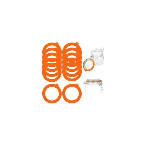 Lot de 12 Joints D'éTanchéIté de Rechange en orange Silicone Pour Bocaux Mason 69 X 94 mm