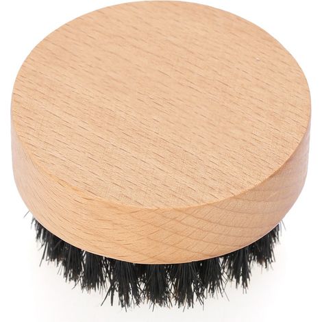 Hommes moustache cercle en bois couleur hêtre brosse barbe soin rasage nettoyage toilettage Kit (1/5)