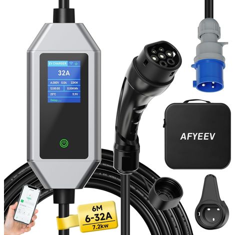 Charging Cable 7kW Electric Car Type 2 Single Phase 6 m, 6-32A (1/5)
