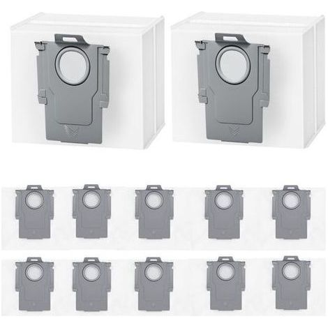 pair Lot de 12 sacs à poussière pour aspirateurs robots Roborock Q5+, Q5 Max+, Q5 DuoRoller+, Q5 Pro+, Q7+ Max+/M5+/L5+, Q8 Max+, S8+, S8 Pro Ultra, S7 MaxV/Max Ultra, Q10 S5+/X5+,sac grande capacité (1/4)