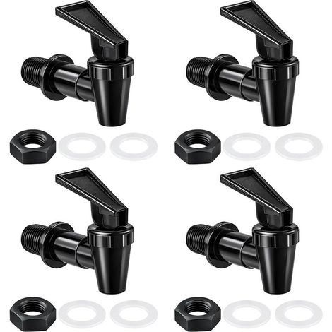 lot de 4 robinets 3/4" 18 mm - robinet vinaigrier en plastique pp pour distributeur de boisson, remplacement pour fontaine à eau, bidon, tonneau (1/5)