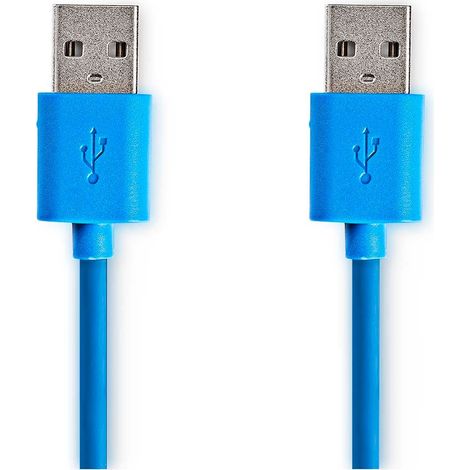 Cable usb usb 32 generacion 1 usb a macho usb a macho 5 gbps niquelado 200 metros redondo pvc azul sobre