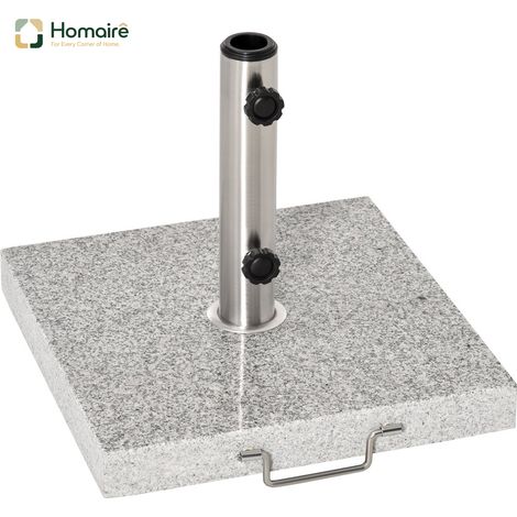 HOMAIRE Mobiler Sonnenschirmständer Marmor Edelstahl stabil für Garten & Terrasse