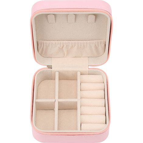 Étui de voyage en cuir PU pour bijoux, organiseur portable avec compartiments, doublure douce, rangement pour bracelets et colliers, boîte à bijoux pour femme (1/5)