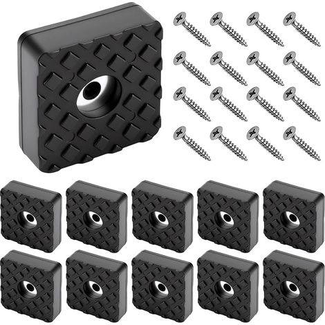 24 patas para muebles, patas de goma atornillables, patas de goma cuadradas antideslizantes, almohadillas de goma para muebles, electrónica, aplicaciones y sillas (30 x 10 mm) (1/5)