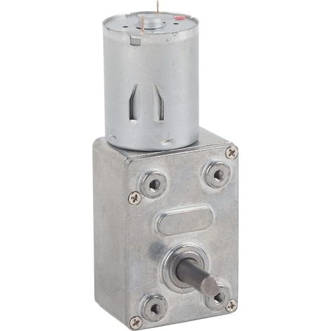 12V Gearbox Reversible Worm Gear Motor DC 12V DC Reduction Motor CW/CCW (62rpm) (1/5)