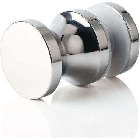 Poignée de Porte Douche Ronde Poigné de Porte en Verre Salle de Bain, en Acier Inoxydable SUS304, Finition Chromée Polie, EL9000 (1/5)
