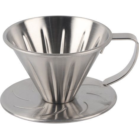 Stainless steel pour-over coffee dripper cone filter cup holder machine accessories for home and office use (1/5)