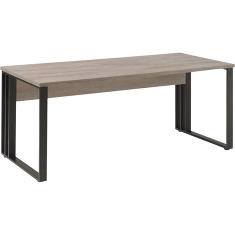 Professioneller Schreibtisch 160cm in Roheiche und Schwarz, Kollektion YUKON.