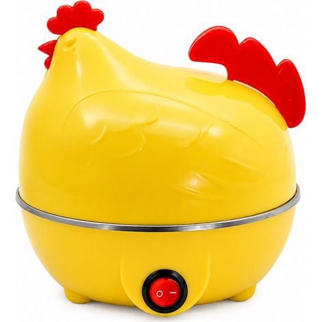 Cuiseur à œufs électrique pour 7 œufs, forme de poussin, œufs durs, œufs à la coque, cuisson moyenne, arrêt automatique (1/5)