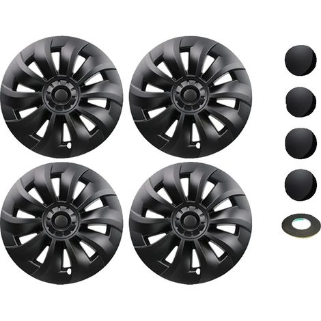 Embellecedores de rueda, diseñados para Tesla Model 3, plástico ABS duradero, negro mate, 19 pulgadas, 2020-2023, para Tesla Model 3 (1/2)