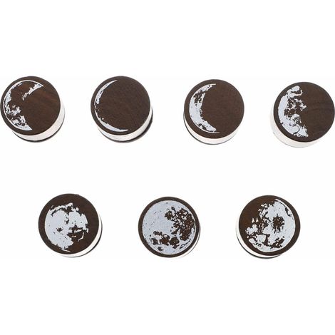 Tampon de Scrapbooking Lune Bois, Jeu de 7 Pièces Décoratives (1/5)