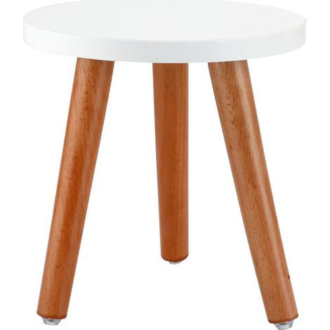 Small flower stand, flower pot stand, small round Nordic indoor tabletop flower stand, diameter 20 cm, height 22 cm, solid wood color (1/5)
