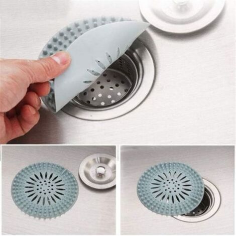 Filtre À Cheveux - En Silicone Souple - Pour Évier Cuisine Salle De Bain Baignoire Douche - Lot De 4 Pièces (1/5)