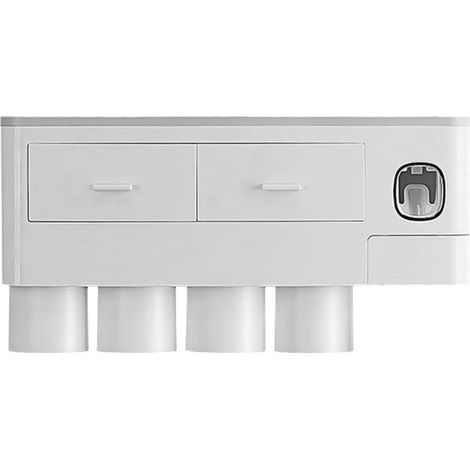 Porte-brosse à dents mural avec distributeur de dentifrice . Kit domestique commercial pour usage magnétique et peu encombrant (1/5)