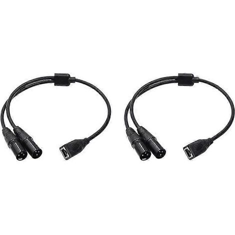 Un adaptateur double XLR 3 broches vers RJ45, un câble RJ45 vers double XLR, adapté à la série de contrôleurs CON et aux équipements d'enregistrement. (1/4)