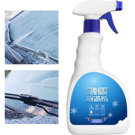 Spray pour Enlever La Neige du Pare-Brise,500ml À Fusion Rapide Et Déverglaçant Transparent,Spray Fondant pour Neige pour La Vitre De La Voiture Usage Hivernal Conduite Plein Air Camping (1/5)