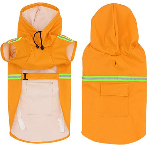 Manteau De Pluie Pour Chien - Imperméable Avec Bandes Réfléchissantes - Ajustable À La Taille - Pour Chiens Moyens À Grands - 1 Pièce (1/5)