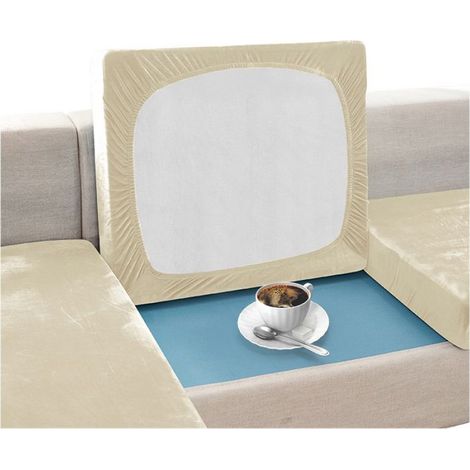 Housse De Canapé - Velours - Crème - 150 À 190 Cm - 1 Pièce (1/5)