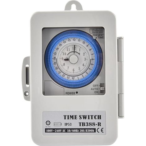 TB388R TIMER MÉCANIQUE AC100-240V 24 Heures Boîte D'Interrupteur Programmable IP53 Timer Électrique 15 Minutes Intervalle (1/5)