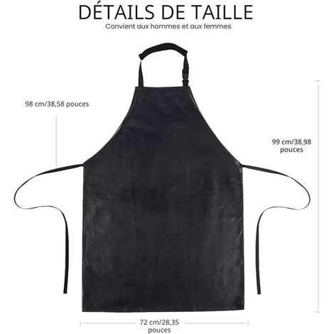 Delantal de trabajo ultraligero y largo de piel sintética impermeable para hombres y mujeres, resistente al aceite, lavado de platos, limpieza (1/5)