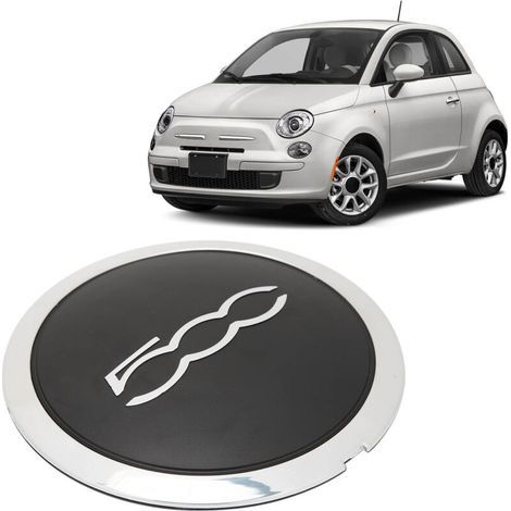 Radnabenkappe mit Chromleiste 68078419ac Fiat 500 Ersatz-Radnabenkappe für Autorad - schwarz (1/4)