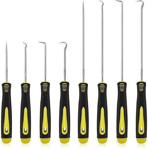Set di 8 ganci lunghi e corti per rimuovere tubi flessibili dell'auto, estrattore di guarnizioni dell'olio, gancio per O-ring, taglia tubi per aspirapolvere, attrezzo per auto (1/4)