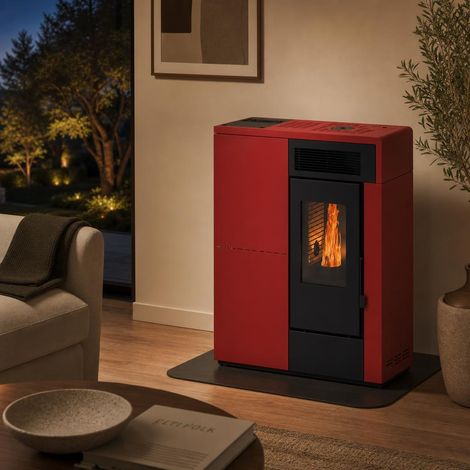 Estufa de pellets canalizable de pasillo NERTHUS 14 kW Muspel distribución de calor a múltiples estancias, diseño compacto + Wi-Fi (1/5)