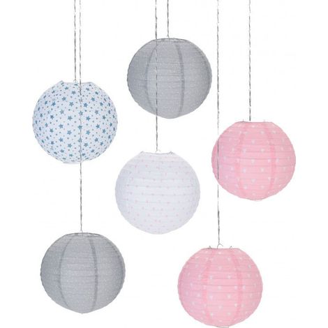 Set de 6 Abat-jours Suspensions Lanternes Chambre Enfant en Papier (1/3)