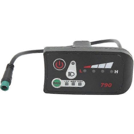 LED-Leistungsanzeige für Elektrofahrräder, mit wasserdichtem 5-poligem Stecker für 22,2 mm Lenker, 36 V.