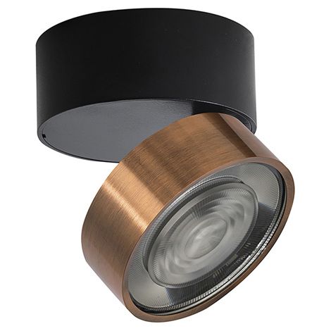 Applique/Plafoniera LED serie HOLE 7W 3000K CRI90 Nero/Rame - Illuminazione Interni Alta Efficienza - Rossini Illuminazione (1/5)